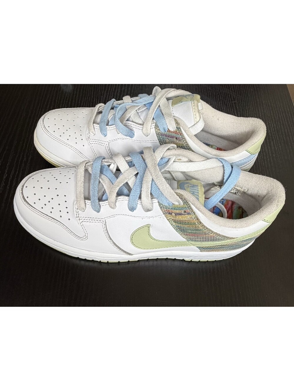 Size US 7.5 Y3 NIKE DUNK LOW White/Pistachio-Ice Blue Women's